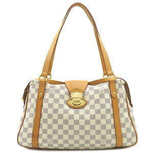 Louis Vuitton Stresa Tote Bag Damier Azur White Canvas Shoulder Strap